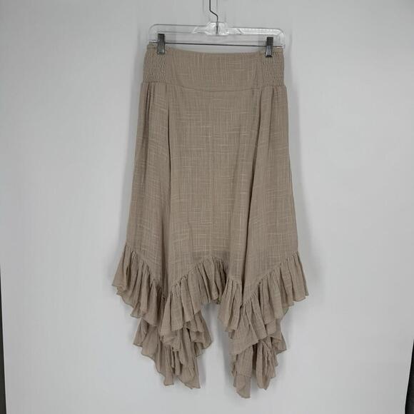Versona skirt womens small S tan asymmetrical boho fairy cottage renaissance - Picture 6 of 6